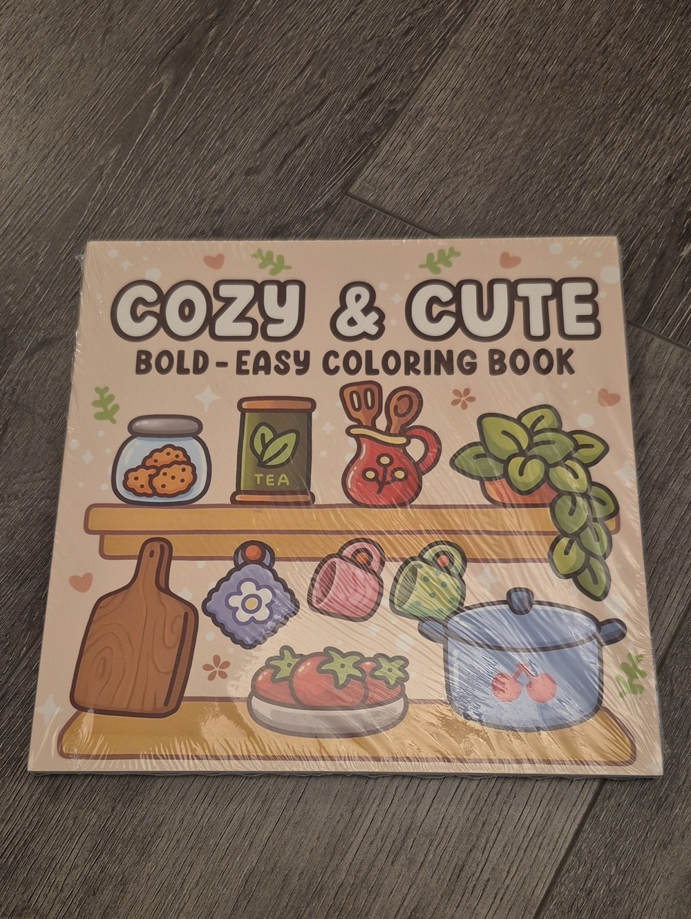 Cozy & Cute Bold-Easy Coloring Book - Beige Cover - Cozy Coloring Books - Adults